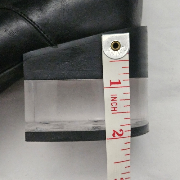 Jeffrey Campbell 100% Leather sz 5 US Clear Heel Sole Zipper Bootie Boots Shoe - Picture 8 of 15